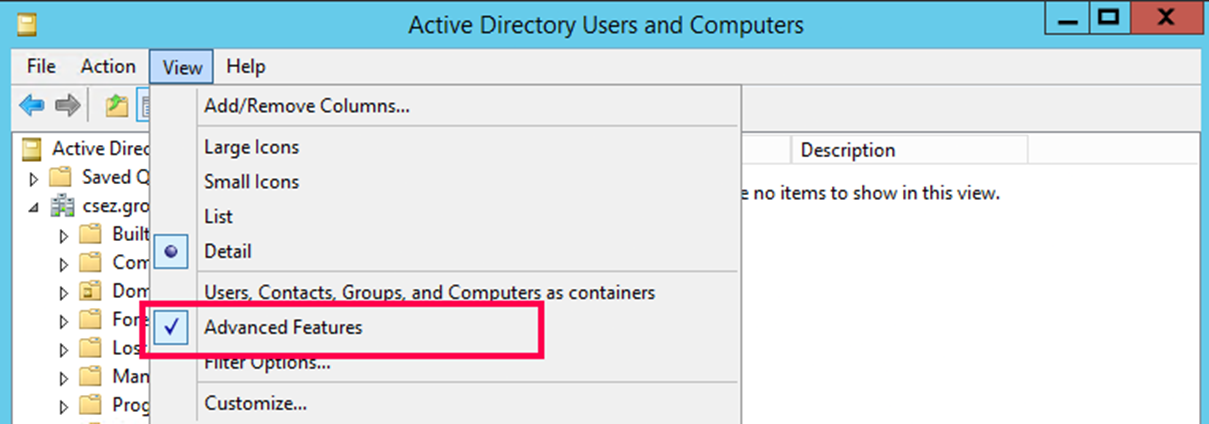 Under View, enable Advanced Features.